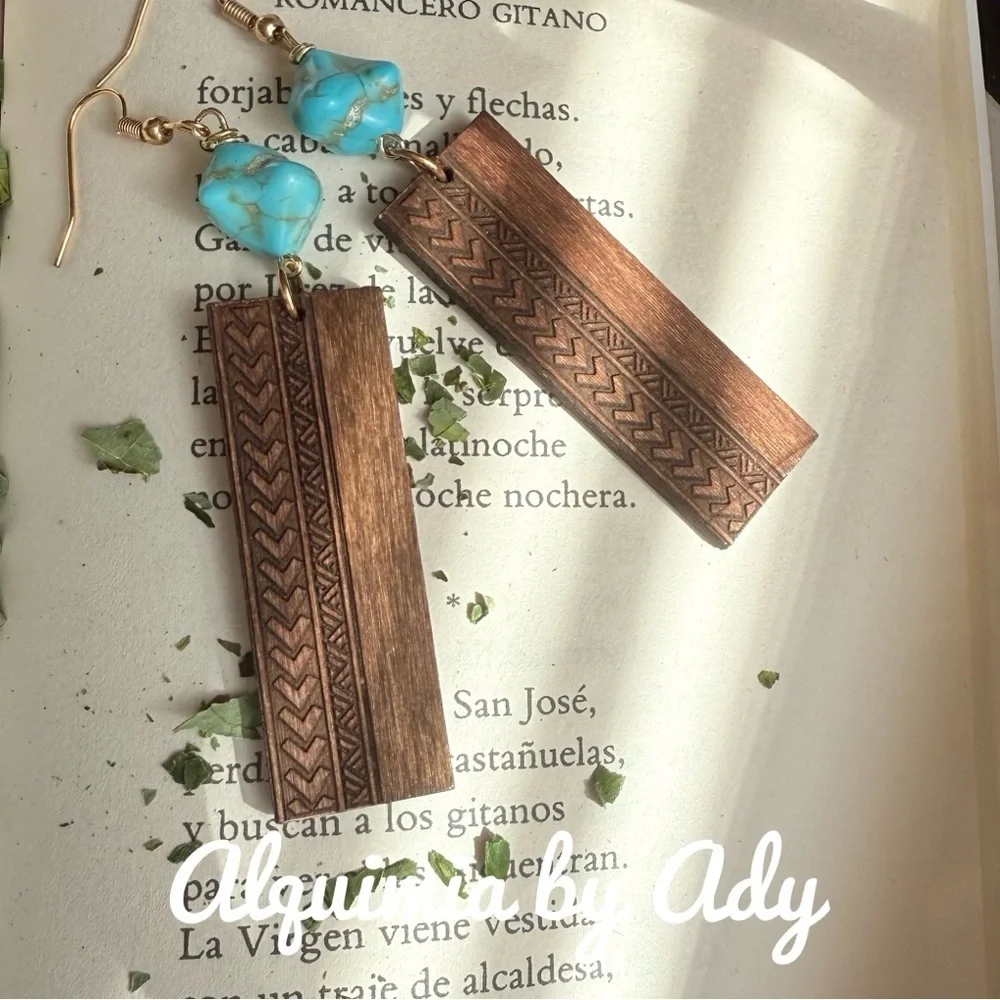 MONUMENTAL + WOOD TURQUOISE &  Gold Earrings